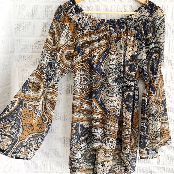 Blu Pepper Tops - Blu Pepper Oversized Bell Sleeve Tunic Blouse S